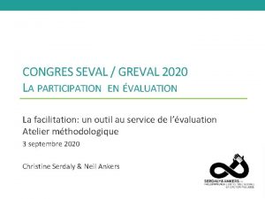 1 CONGRES SEVAL GREVAL 2020 LA PARTICIPATION EN