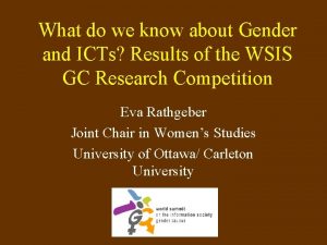 What do we know about Gender and ICTs