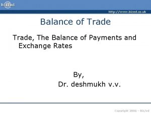 http www bized co uk Balance of Trade