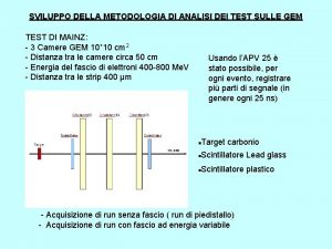 SVILUPPO DELLA METODOLOGIA DI ANALISI DEI TEST SULLE