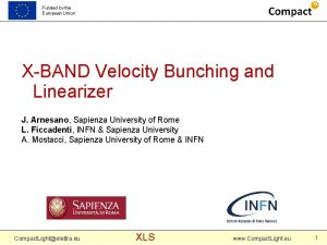 Funded by the European Union XBAND Velocity Bunching