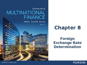 Chapter 8 Foreign Exchange Rate Determination Learning Objectives