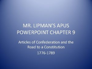 MR LIPMANS APUS POWERPOINT CHAPTER 9 Articles of