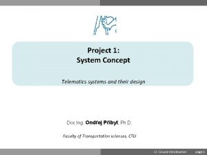 Project 1 System Concept Telematics systems and their