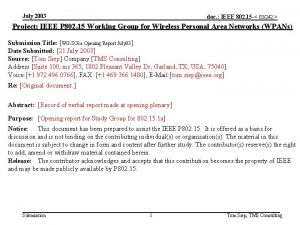 July 2003 doc IEEE 802 15 03242 Project