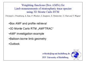 Weighting functions Box AMFs for Limb measurements of