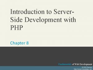 Introduction to Server Side Development with PHP Chapter