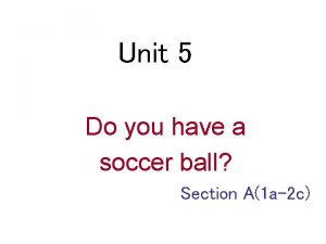 Unit 5 Do you have a soccer ball