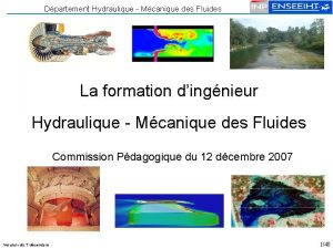 Dpartement Hydraulique Mcanique des Fluides La formation dingnieur