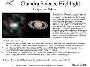 Chandra Science Highlight Xrays from Saturn Chandras image