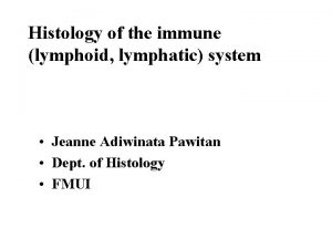 Histology of the immune lymphoid lymphatic system Jeanne