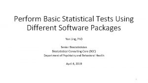 Perform Basic Statistical Tests Using Different Software Packages
