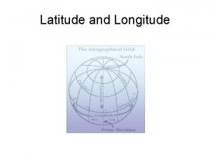 Latitude and Longitude Latitude lines run eastwest but