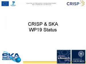 CRISP SKA WP 19 Status Overview Staffing SKA