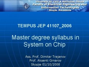 TEMPUS JEP 411072006 Master degree syllabus in System