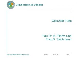 Gesund leben mit Diabetes Gesunde Fe Frau Dr