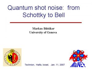 Quantum shot noise from Schottky to Bell Markus