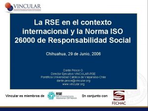 La RSE en el contexto internacional y la