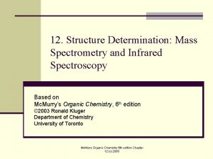 12 Structure Determination Mass Spectrometry and Infrared Spectroscopy