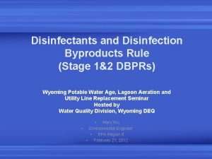 Disinfectants and Disinfection Byproducts Rule Stage 12 DBPRs