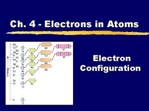 Ch 4 Electrons in Atoms Electron Configuration Maximum