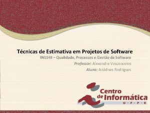 Tcnicas de Estimativa em Projetos de Software IN