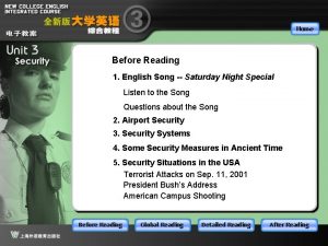 Before Reading 1 English Song Saturday Night Special