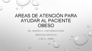 AREAS DE ATENCIN PARA AYUDAR AL PACIENTE OBESO