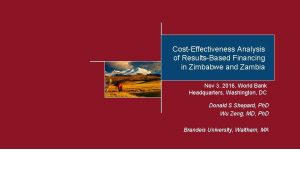 CostEffectiveness Analysis of ResultsBased Financing in Zimbabwe and