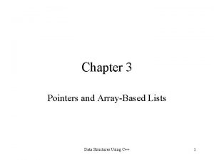 Chapter 3 Pointers and ArrayBased Lists Data Structures
