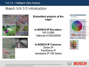 IVA 3 5 Intelligent Video Analysis Bosch IVA