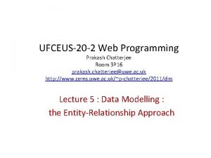 UFCEUS20 2 Web Programming Prakash Chatterjee Room 3