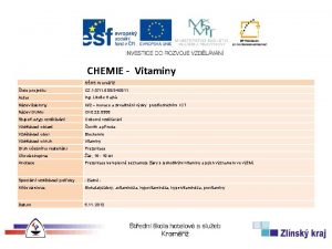 CHEMIE Vitaminy SHS Krom slo projektu CZ 1