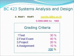 BC 423 Systems Analysis and Design panida tbu