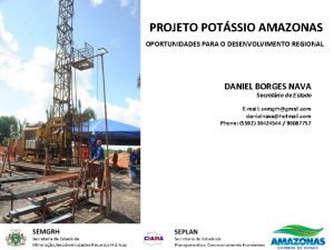 PROJETO POTSSIO AMAZONAS OPORTUNIDADES PARA O DESENVOLVIMENTO REGIONAL