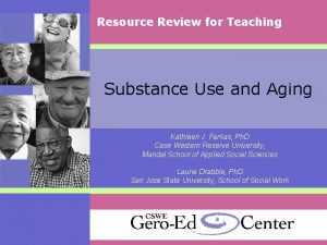 Resource Review for Teaching Substance Use and Aging