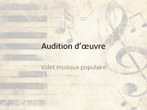 Audition duvre Volet musique populaire Blues vers 1880