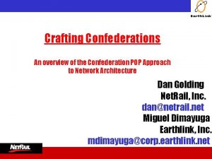 Crafting Confederations An overview of the Confederation POP