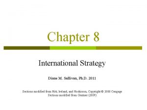 Chapter 8 International Strategy Diane M Sullivan Ph