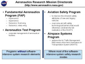Aeronautics Research Mission Directorate http www aeronautics nasa