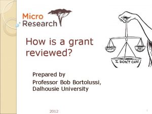 How is a grant reviewed Prepared by Professor