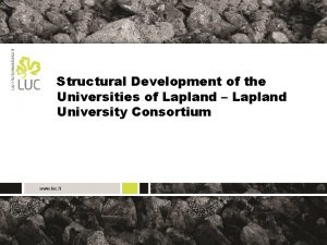 Structural Development of the Universities of Lapland Lapland