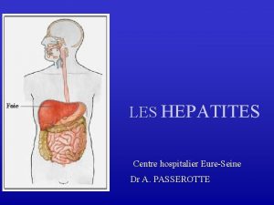 LES HEPATITES Centre hospitalier EureSeine Dr A PASSEROTTE