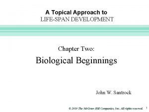 Slide 1 A Topical Approach to LIFESPAN DEVELOPMENT