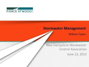 Stormwater Management William Taylor New Hampshire Wastewater Control