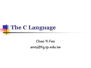 The C Language Chen Yi Fen annyfg tp