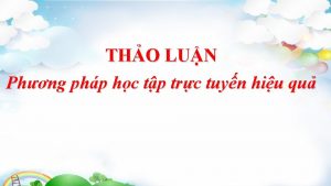 THO LUN Phng php hc tp trc tuyn