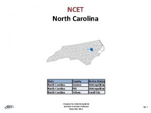 NCET North Carolina State North Carolina County Greene