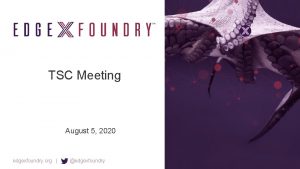 TSC Meeting August 5 2020 edgexfoundry org edgexfoundry