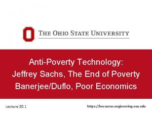 AntiPoverty Technology Jeffrey Sachs The End of Poverty